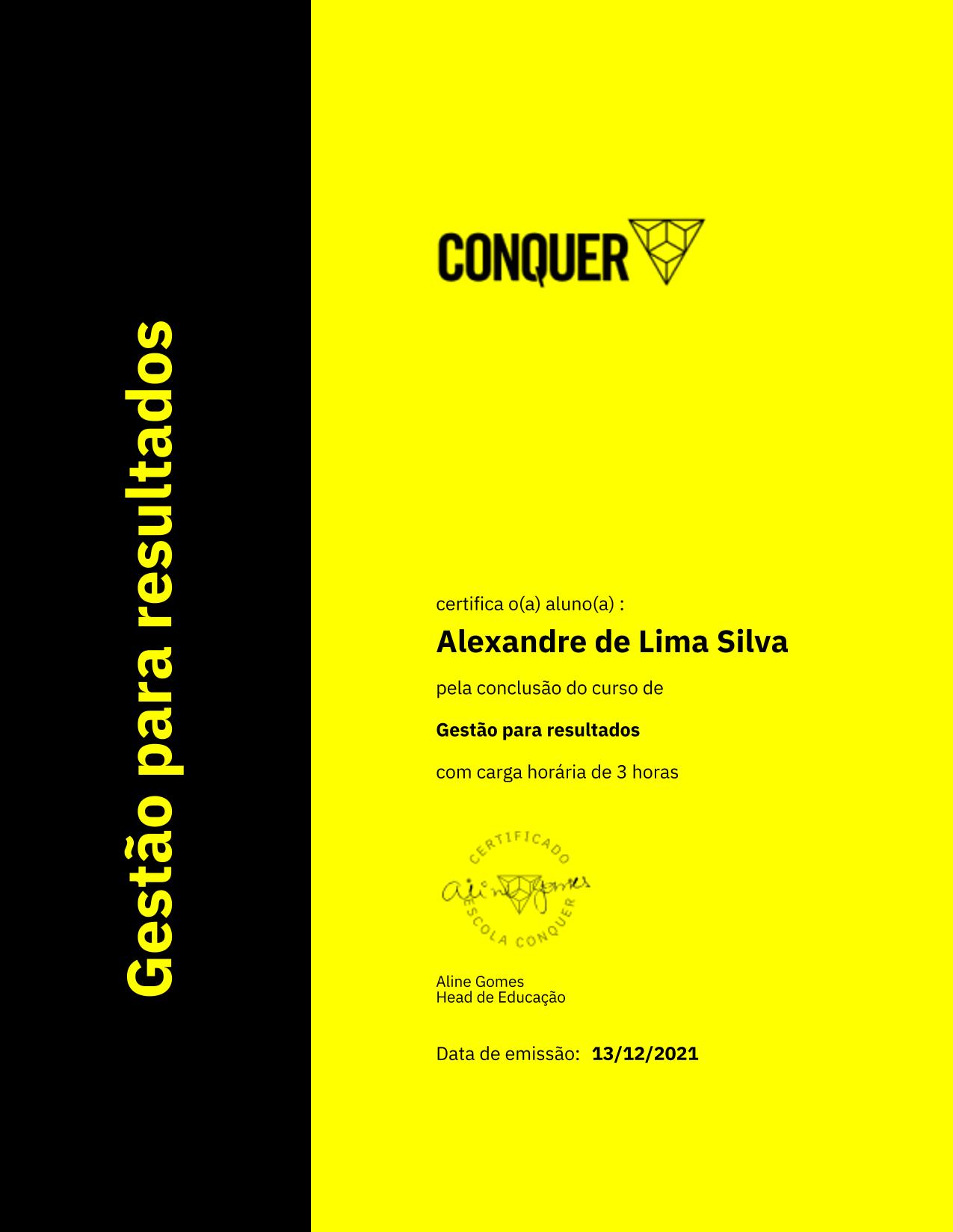Certificado de Gestão para resultados